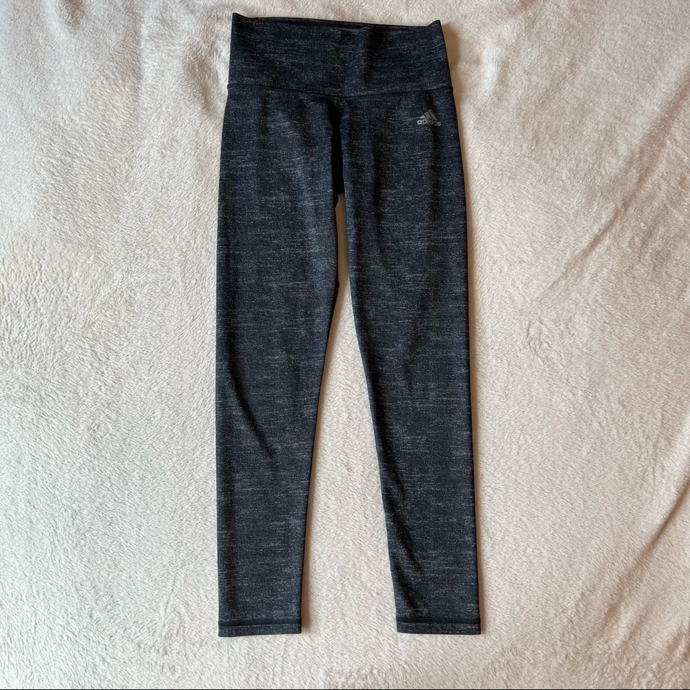 Adidas Climalite Dark Gray Marled Active Pants Leggings Athleisure Workout